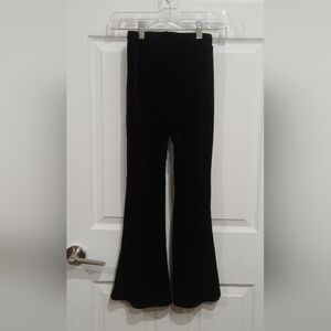SHEIN Kids Velvet Flare Pants With Pockets